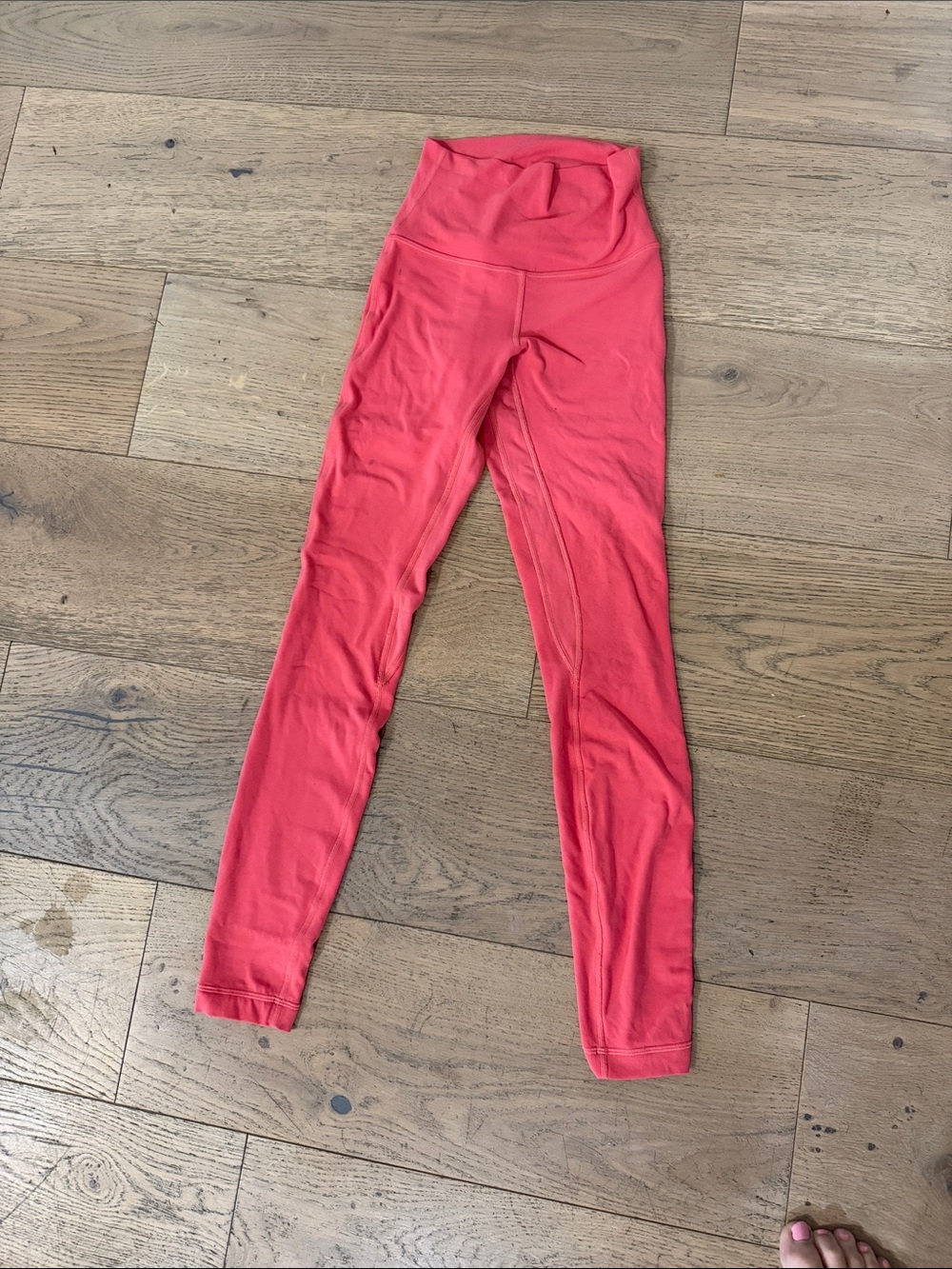 Bright Coral High-Waist Leggings
